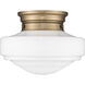 Ingalls 1 Light 12 inch Modern Brass Semi-flush Ceiling Light